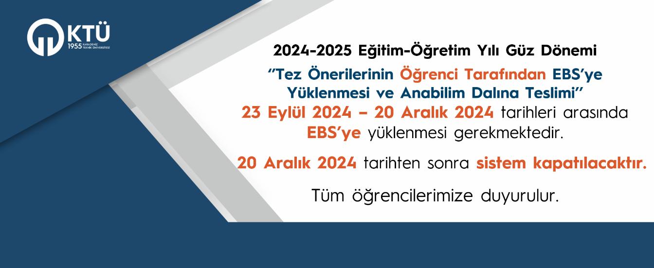 2024-2025 Güz Dönemi Öğrencinin Tez Önerisini Yüklemesi